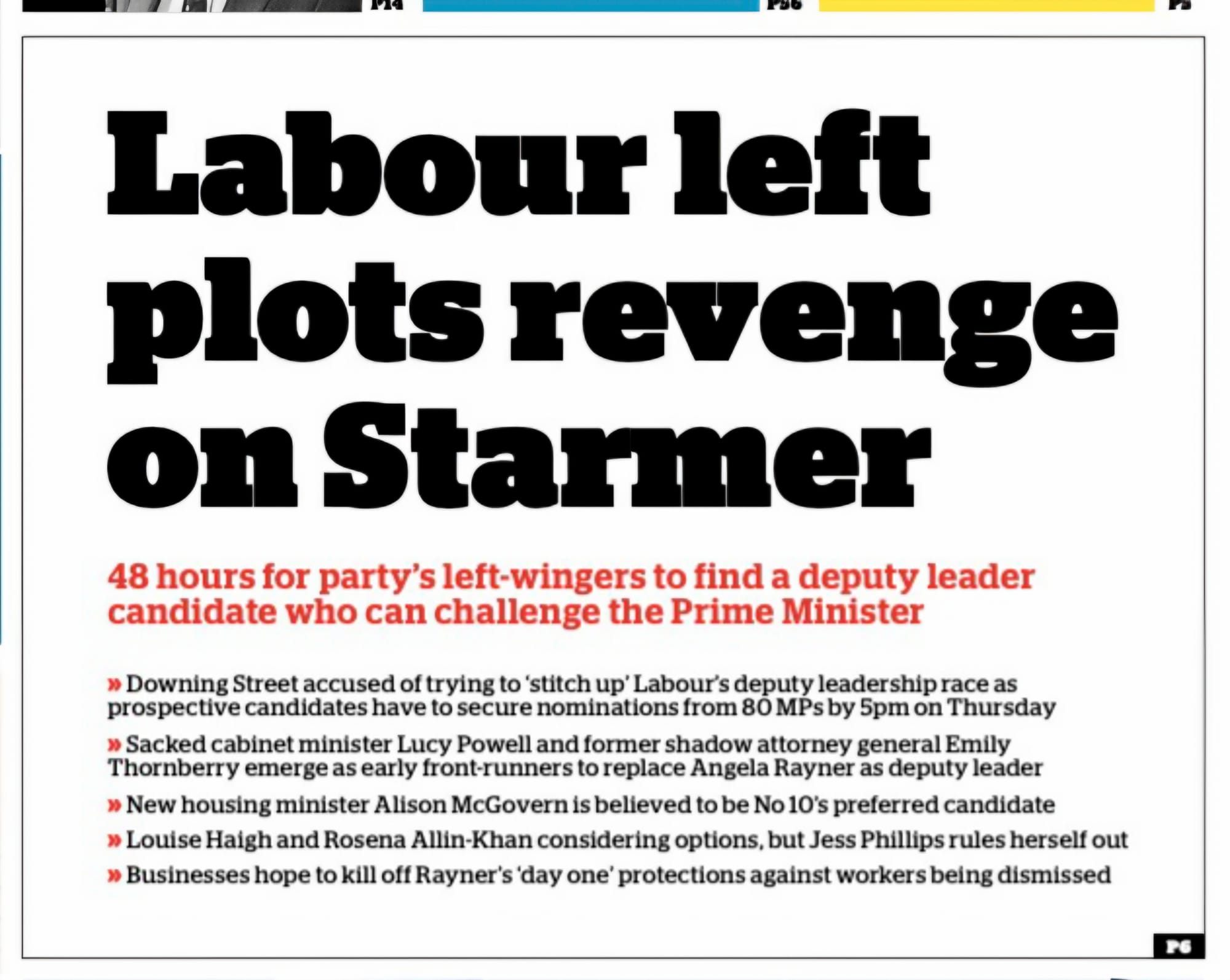 French political turmoil and UK migrant row dominate front pages today