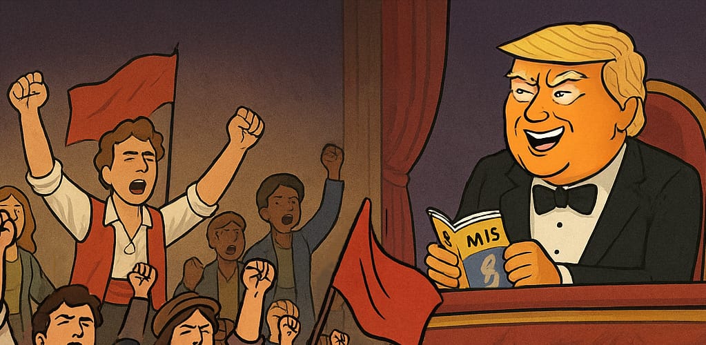 Trump: Watching ‘Les Mis’ while crushing the protests