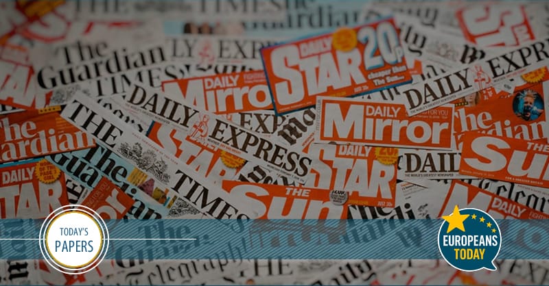 French political turmoil and UK migrant row dominate front pages today